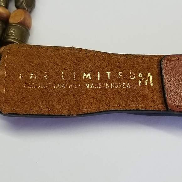 The Limited Genuine Leather Beaded Belt 36.5"L - Picture 3 of 10